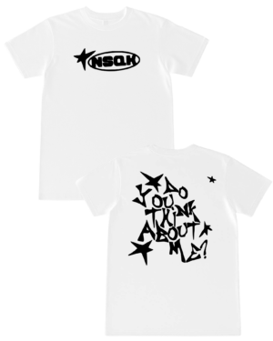 playera blanca nsqk do you think about me negro